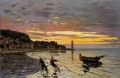 Acarreando un barco a tierra Honfleur Claude Monet